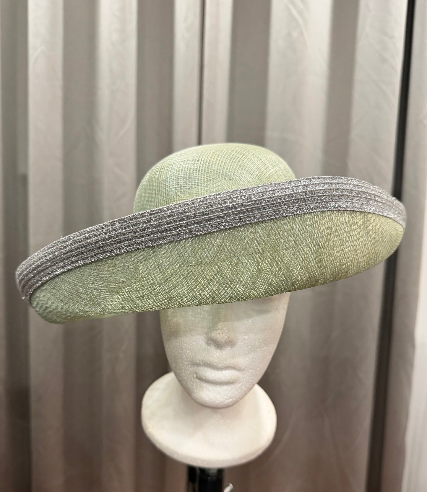 Mint Green and Silver Brim Hat
