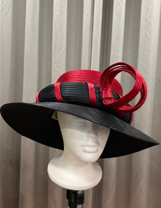 Black and Red Hat Straw Hat