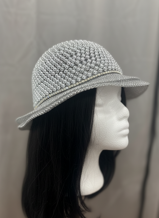 Silver Beaded Hat