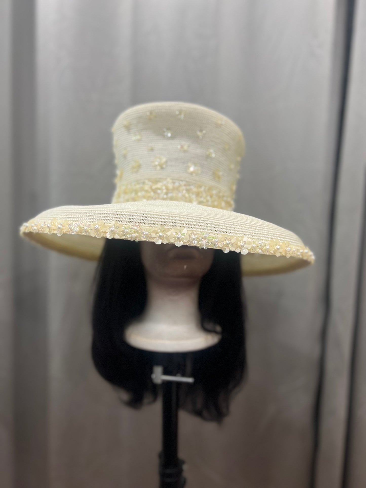 Cream Sparkle Hat