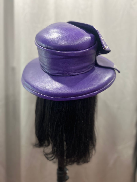 Purple Leather Hat