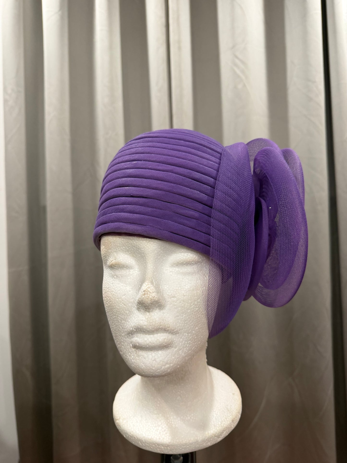 Purple Pleated Hat