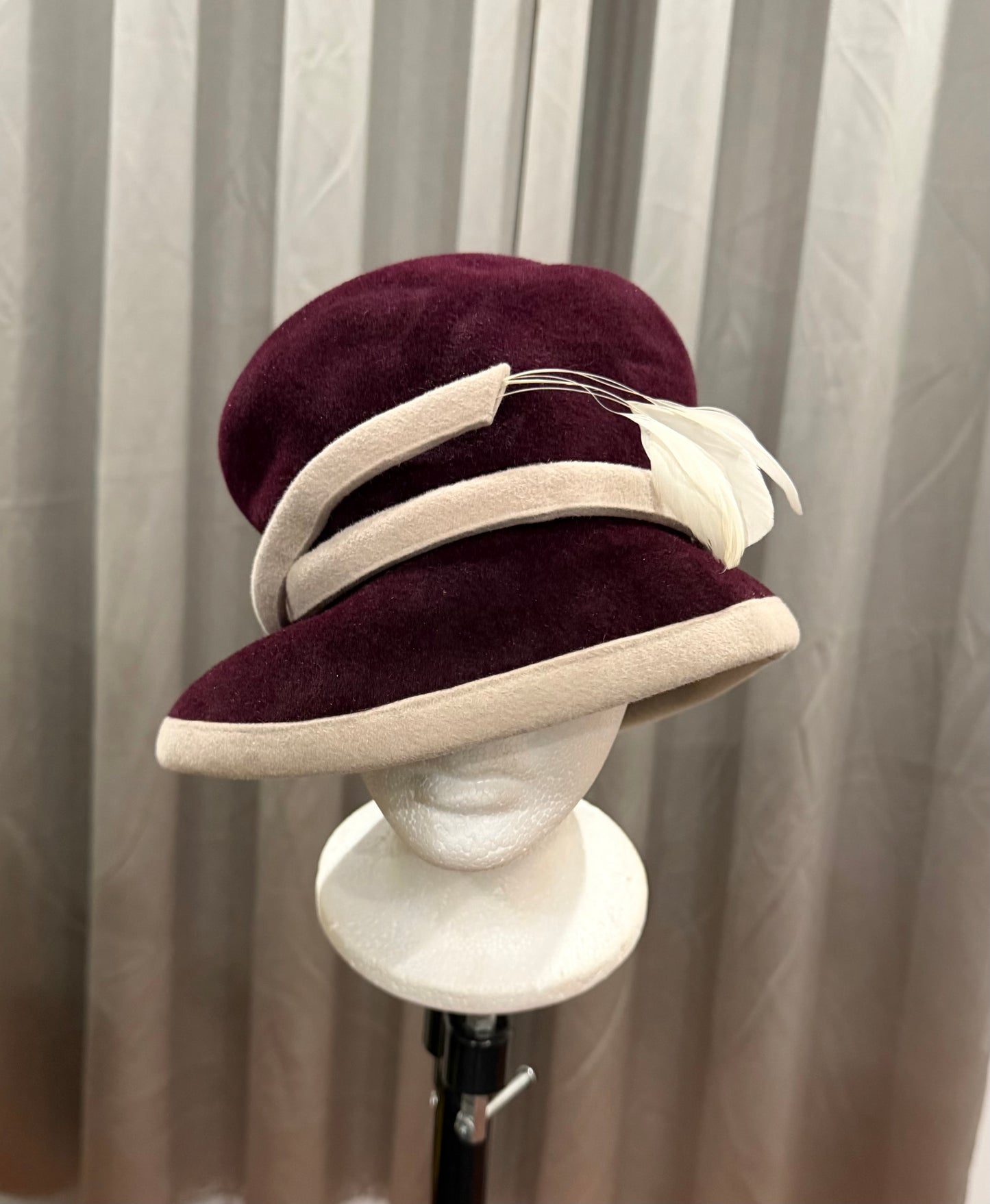 Burgundy Velvet Hat