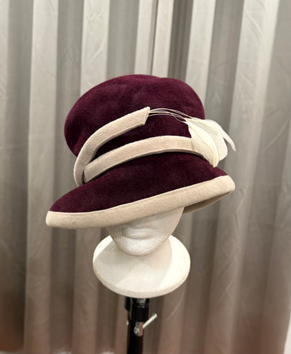 Burgundy Velvet Hat