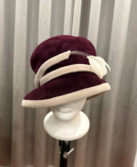 Burgundy Velvet Hat