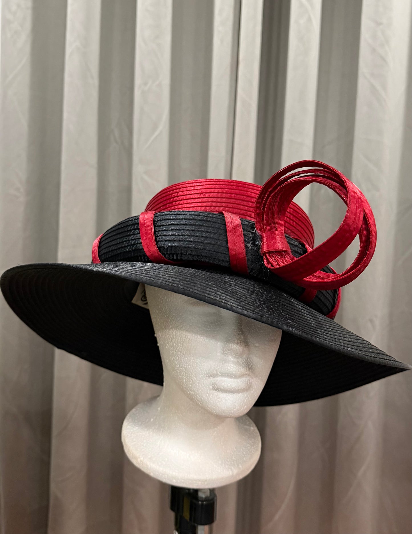 Black and Red Hat  Straw Hat