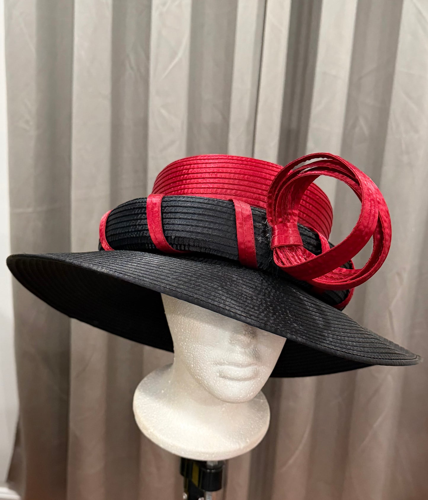 Black and Red Hat  Straw Hat