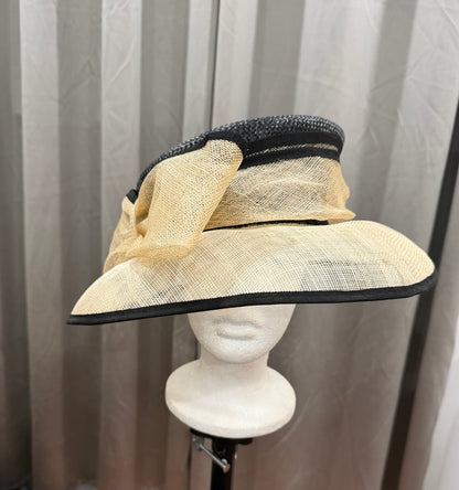 Tan and Black Hat with Bow