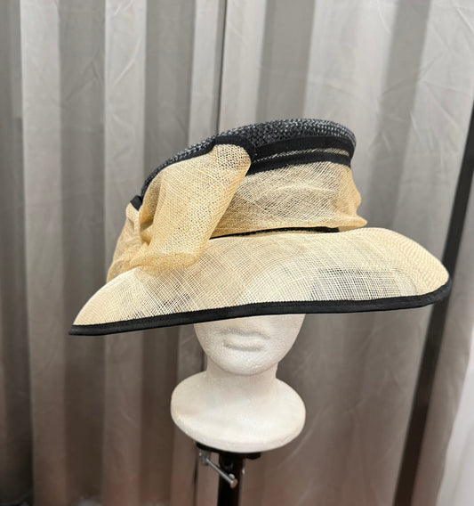 Tan and Black Hat with Bow