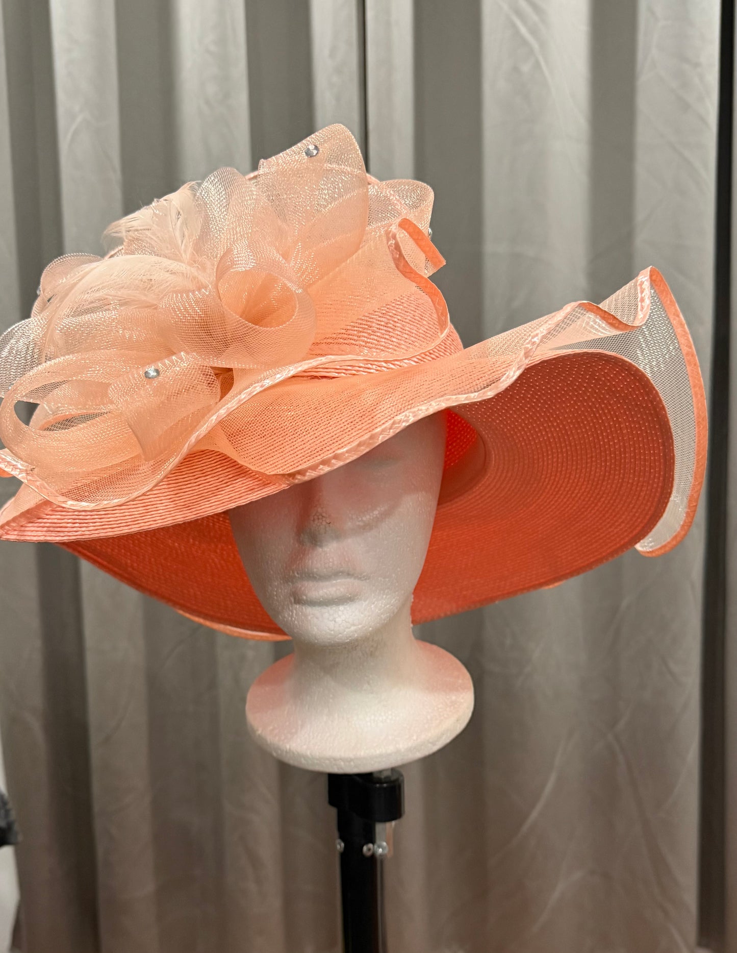 Peach-colored Decorative Hat