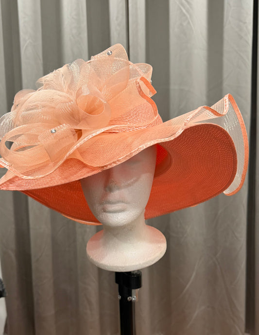 Peach-colored Decorative Hat