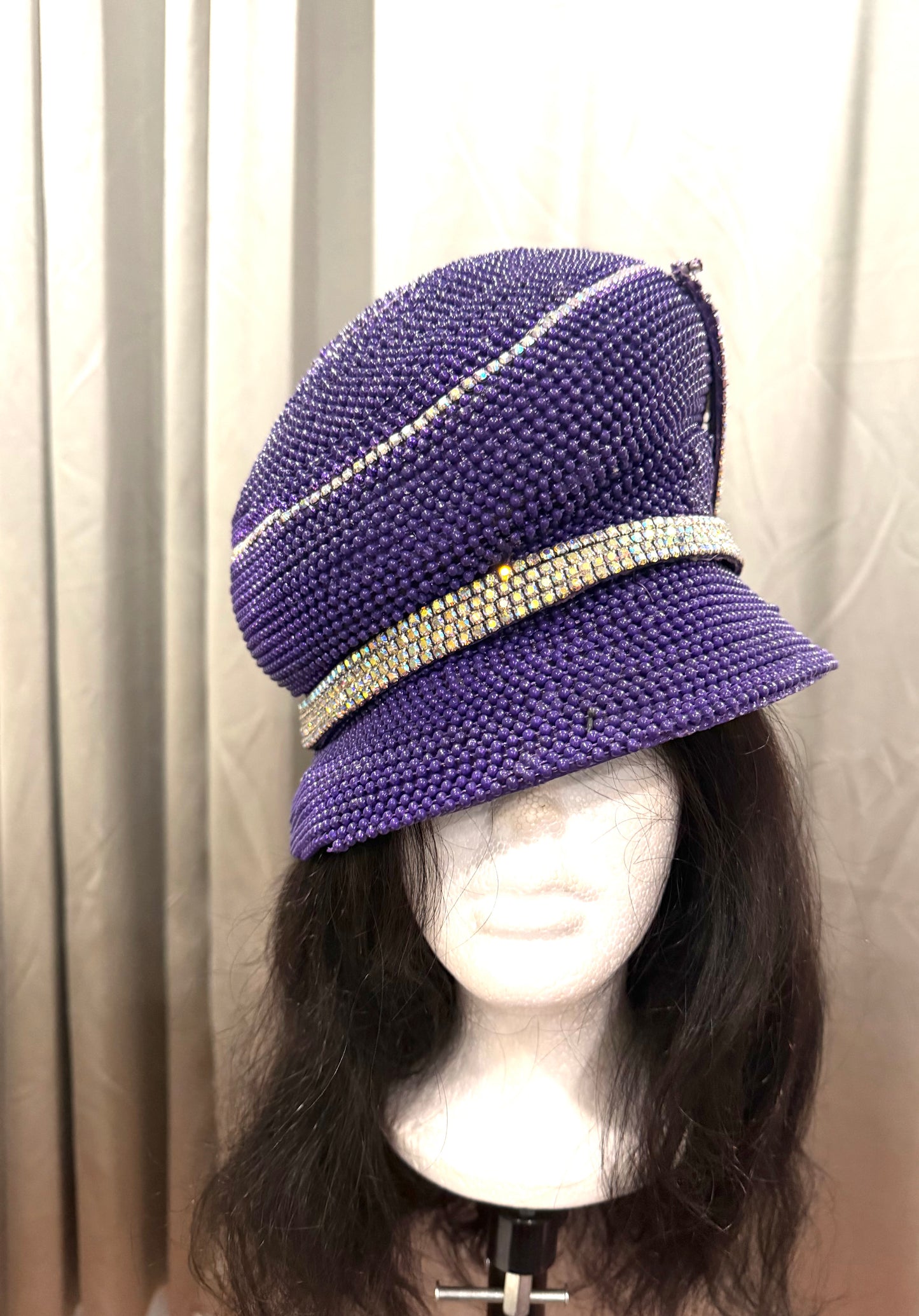 Purple Rhinestone Hat