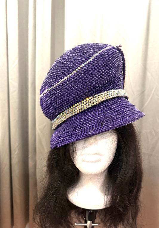 Purple Rhinestone Hat