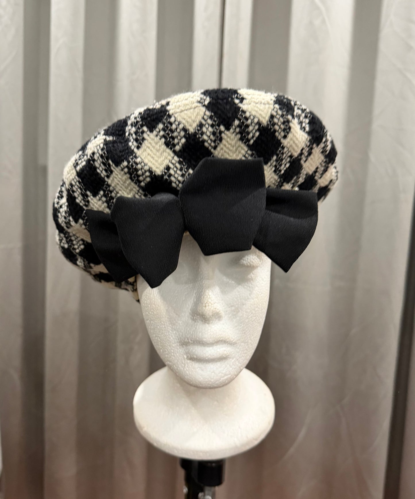 Black & White Hat with a Bow