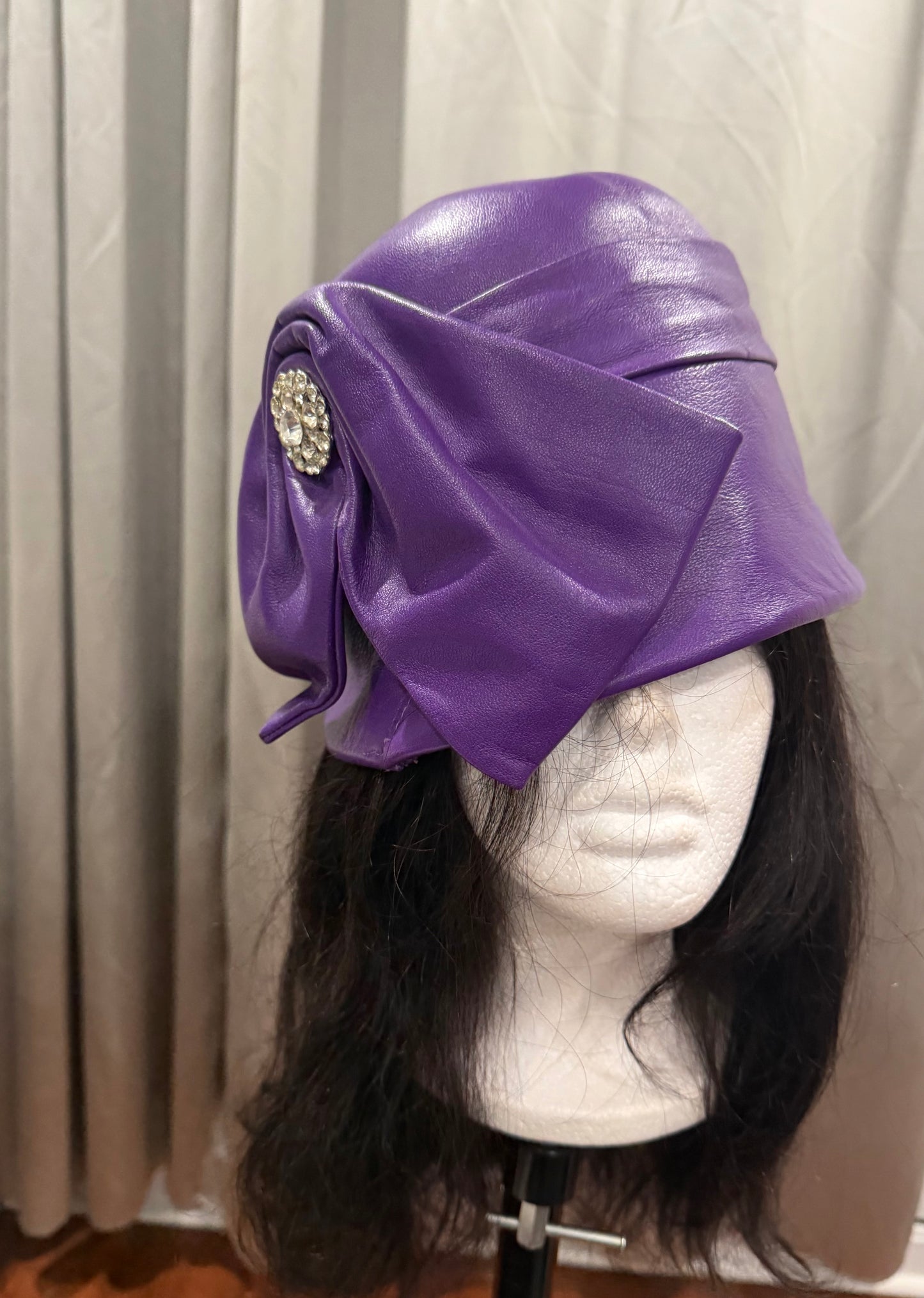 Purple Leather Hat