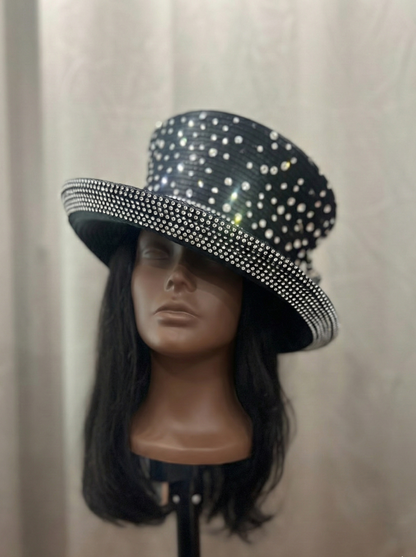 Black Rhinestone Hat