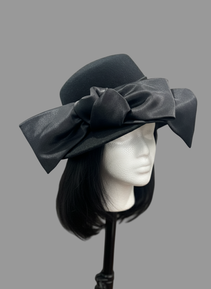Black Bow Hat