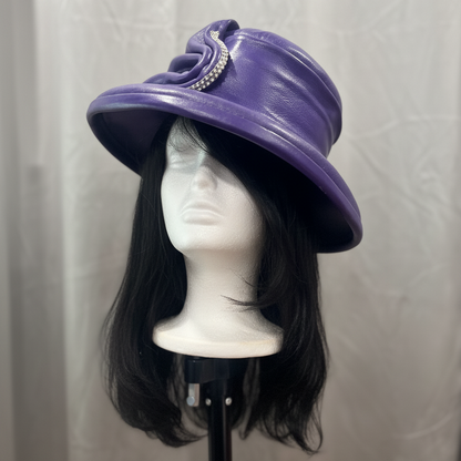 Purple Leather Hat