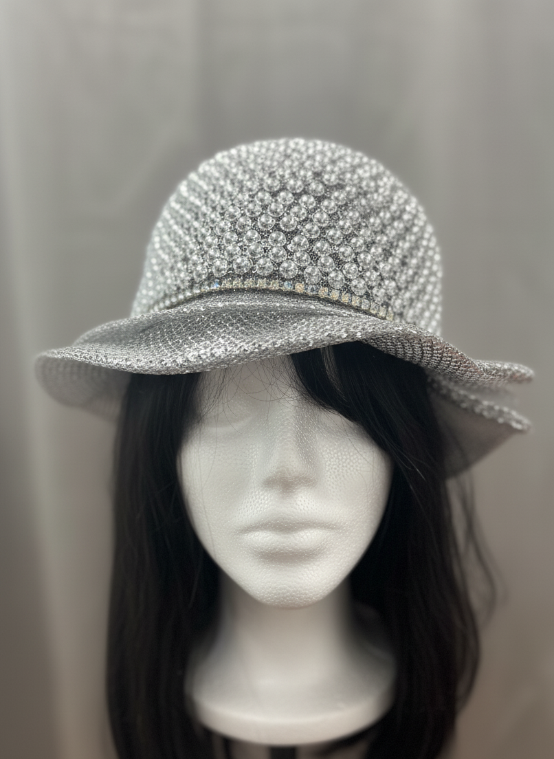 Silver Beaded Hat