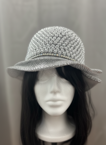 Silver Beaded Hat
