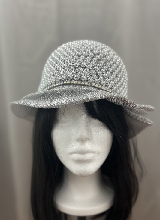 Silver Beaded Hat
