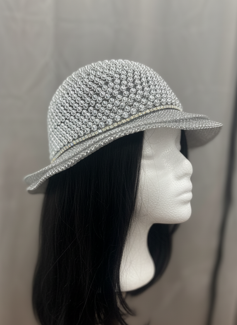 Silver Beaded Hat