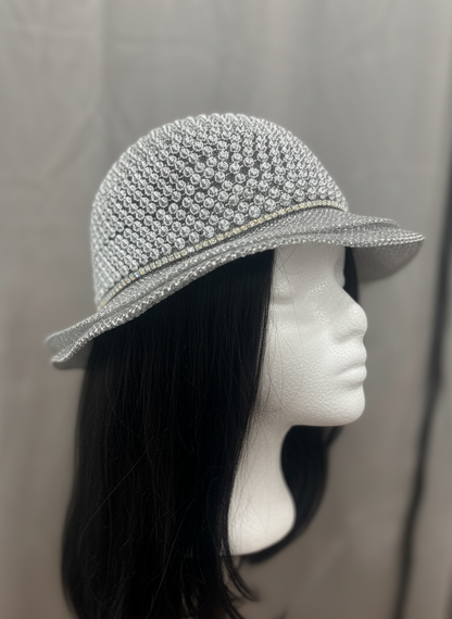 Silver Beaded Hat