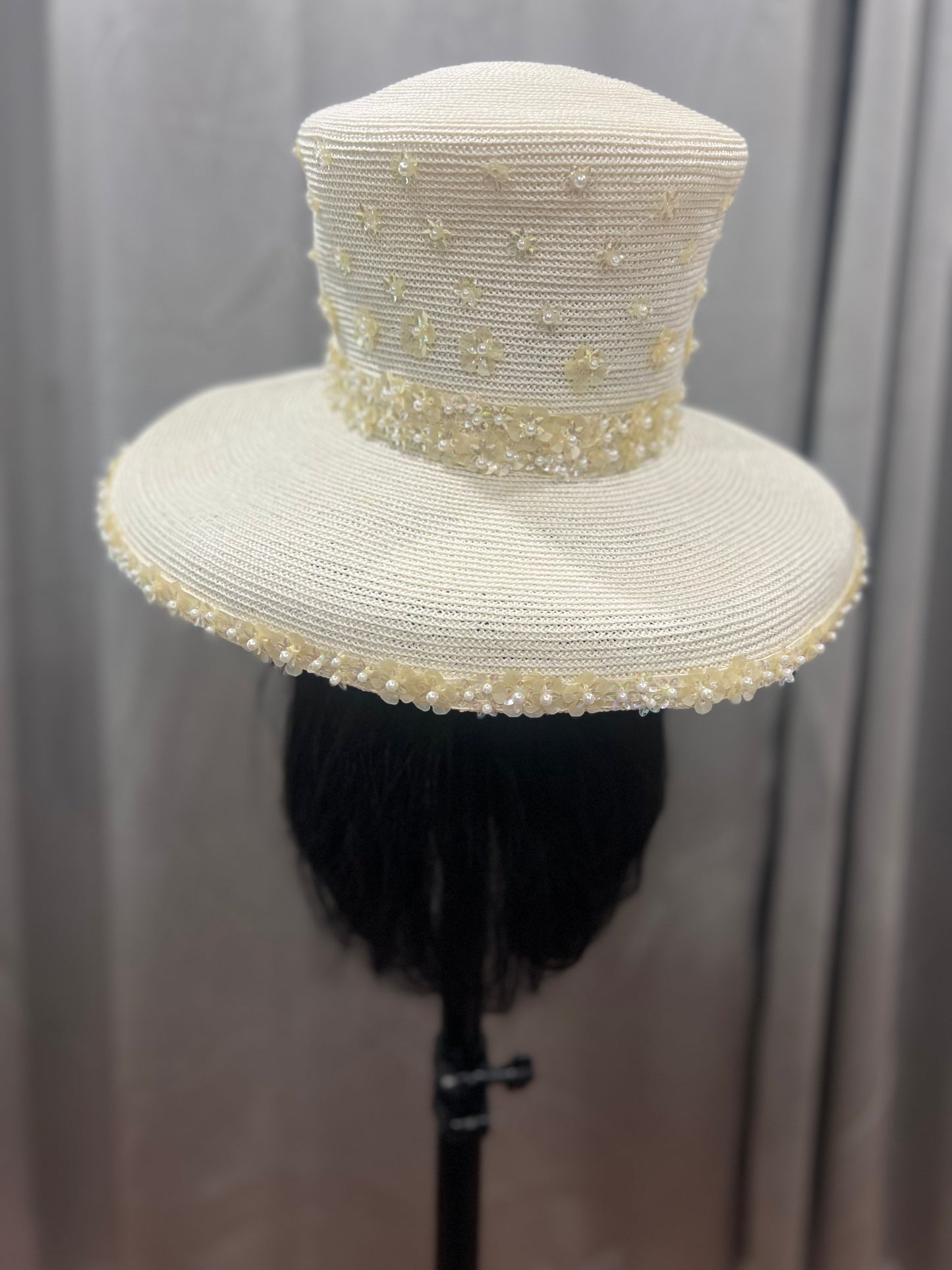 Cream Sparkle Hat