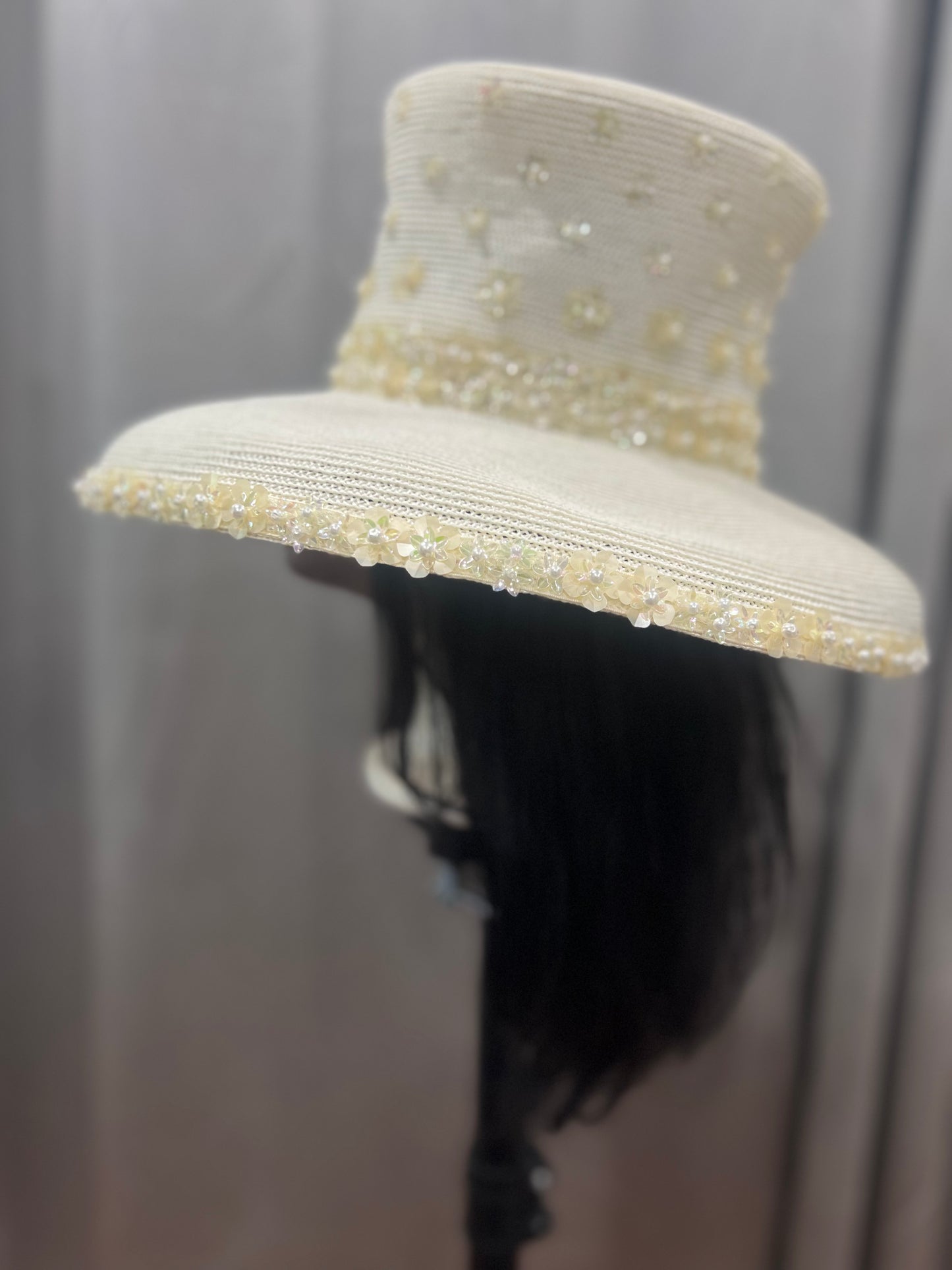 Cream Sparkle Hat