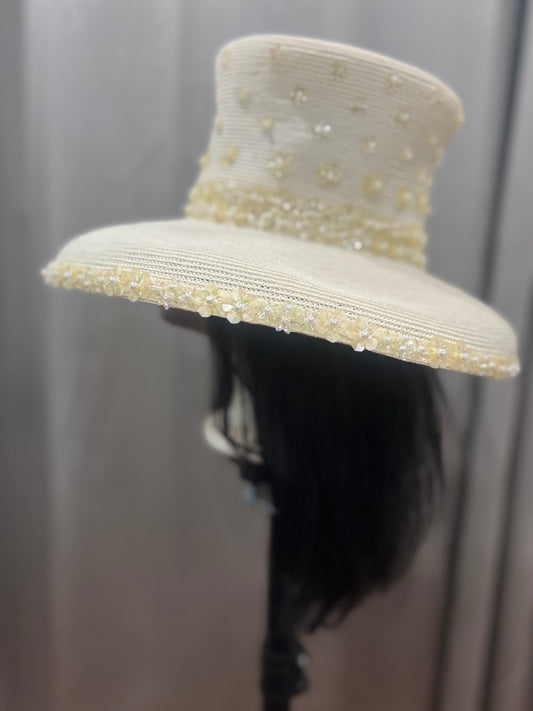 Cream Sparkle Hat