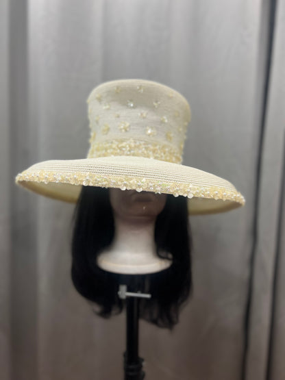 Cream Sparkle Hat