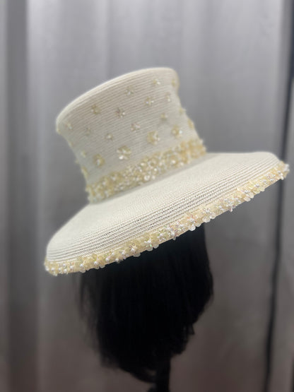 Cream Sparkle Hat