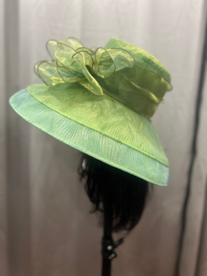 Lime Green Organza Hat