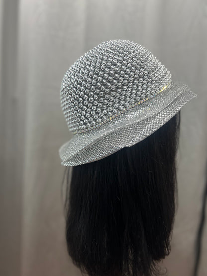 Silver Beaded Hat