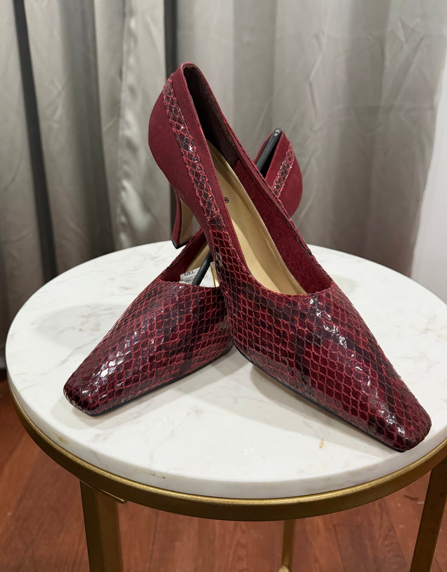 Maroon Snakeskin Shoes
