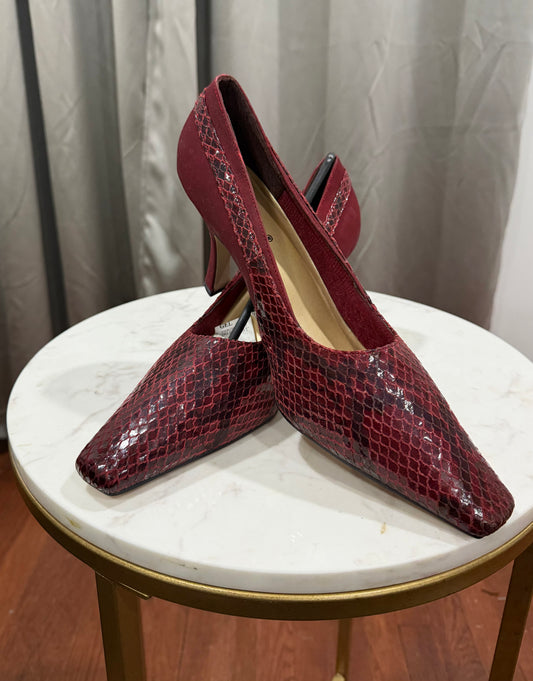 Maroon Snakeskin Shoes