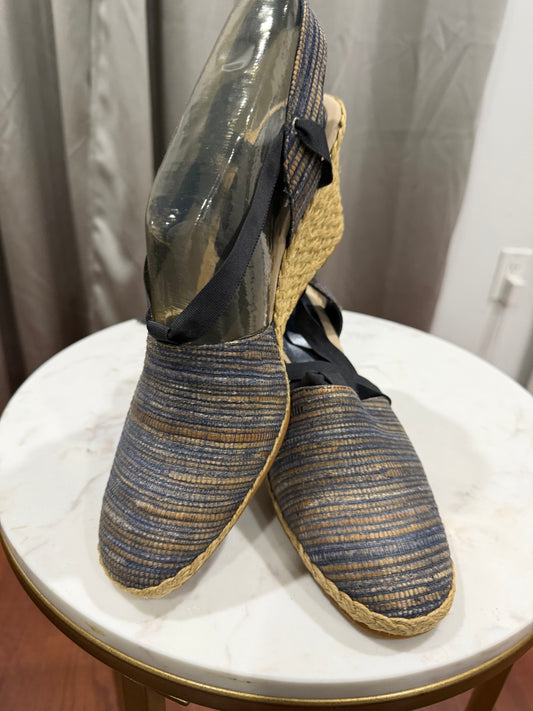 Blue Fabric Sandals