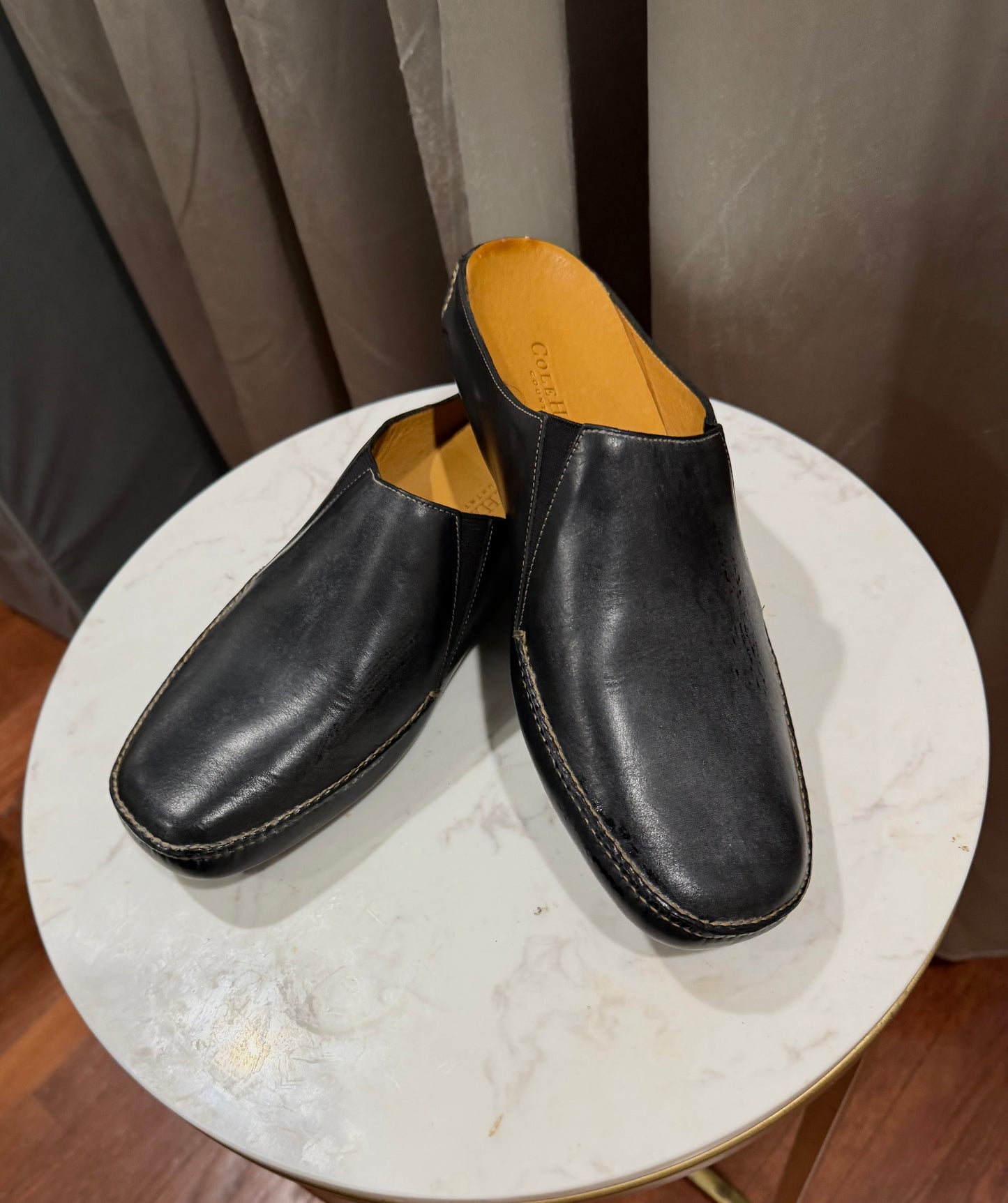 Classic Cole Hann Black Leather Mule