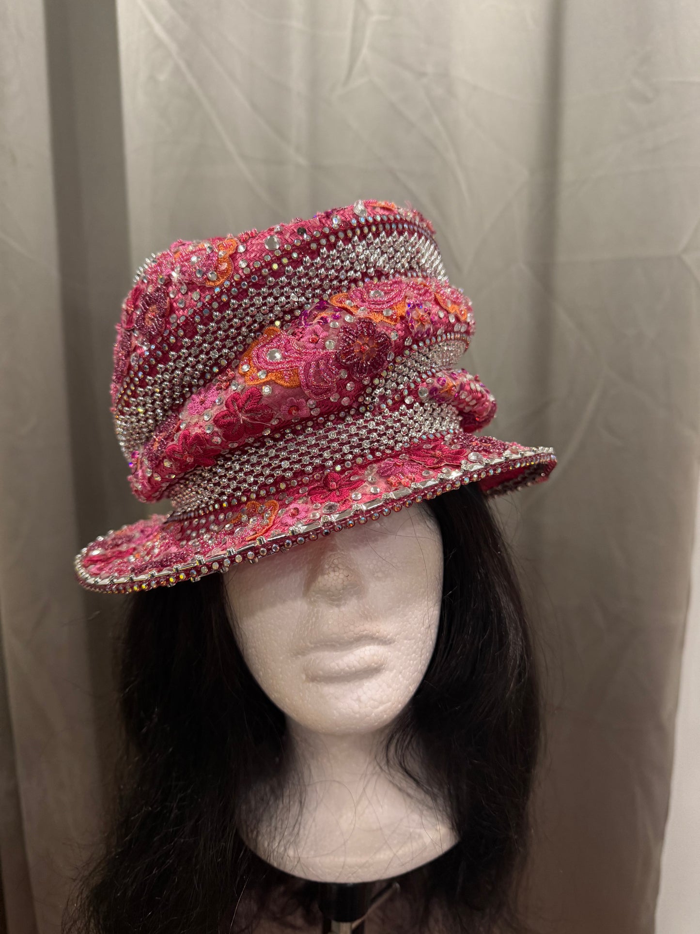 Pink Rhinestone Hat