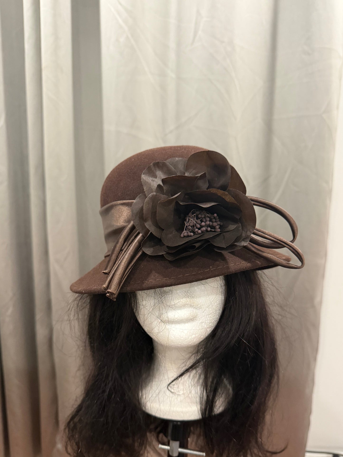 Brown Flower Hat