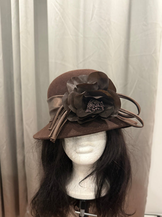 Brown Flower Hat