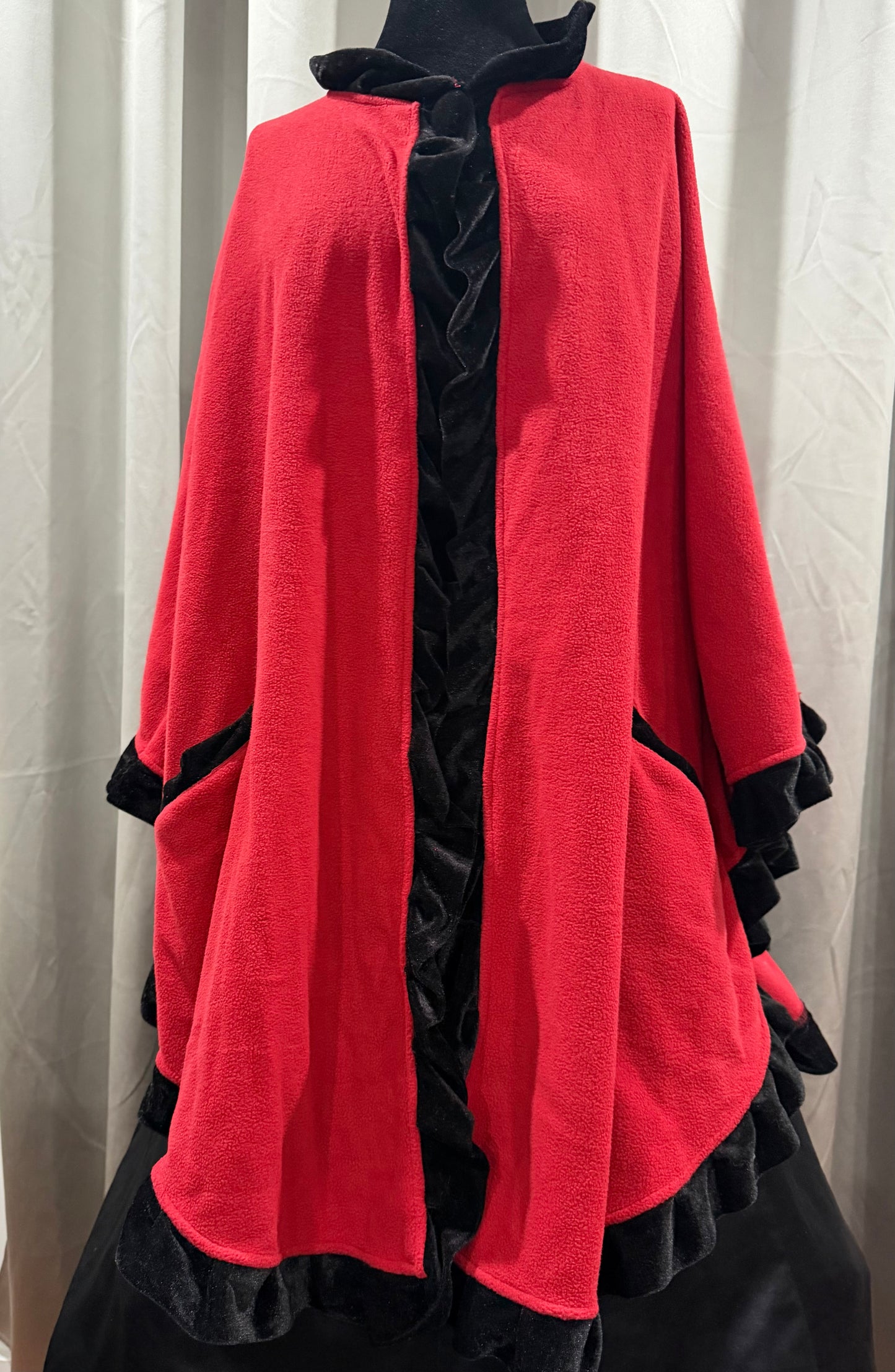 Red and Black Wool Shawl