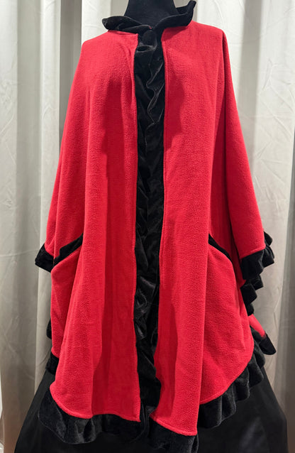 Red and Black Wool Shawl