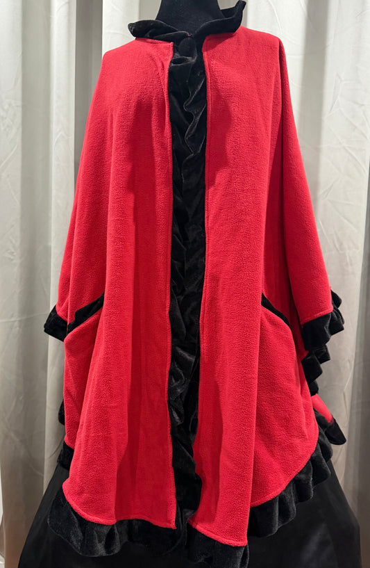 Red and Black Wool Shawl